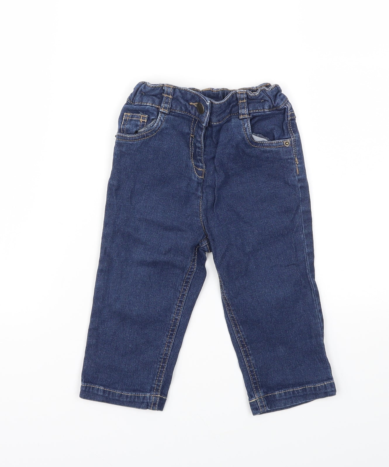 George Girls Blue   Cargo Jeans Size 9-12 Months