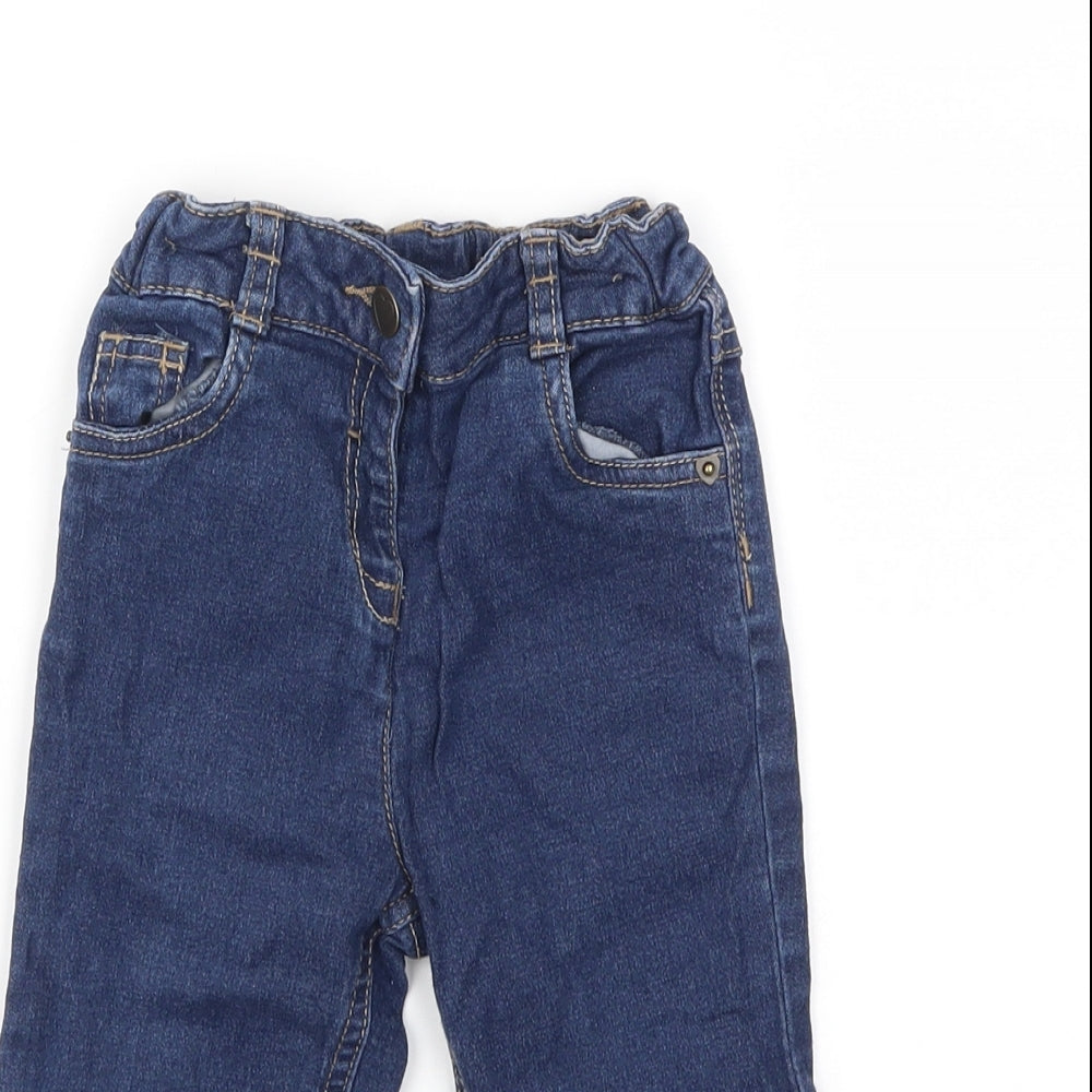 George Girls Blue   Cargo Jeans Size 9-12 Months