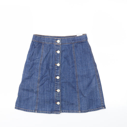 H&M Womens Blue   A-Line Skirt Size 4