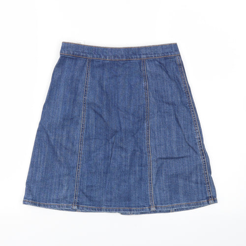 H&M Womens Blue   A-Line Skirt Size 4