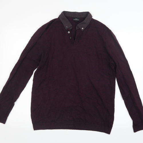 NEXT Mens Purple  Knit  T-Shirt Size L