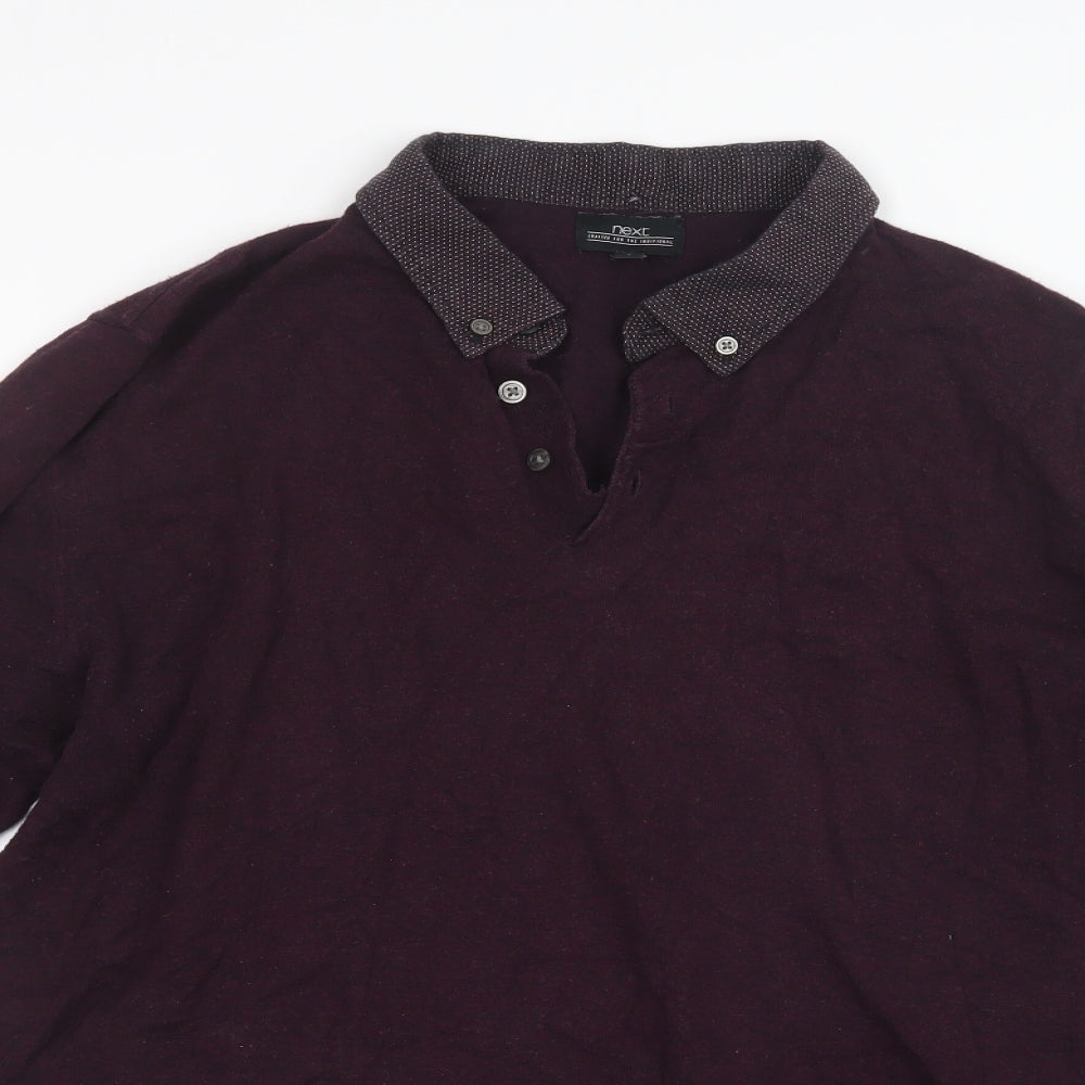 NEXT Mens Purple  Knit  T-Shirt Size L