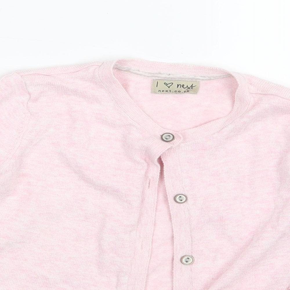 NEXT Girls Pink  Knit Cardigan Jumper Size 2-3 Years