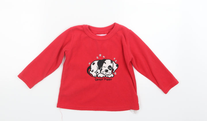 Primark Girls Red Geometric Top Pyjama Top Size 2-3 Years
