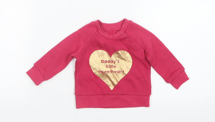 Primark Girls Pink Pullover Jumper Size 0-3 Months