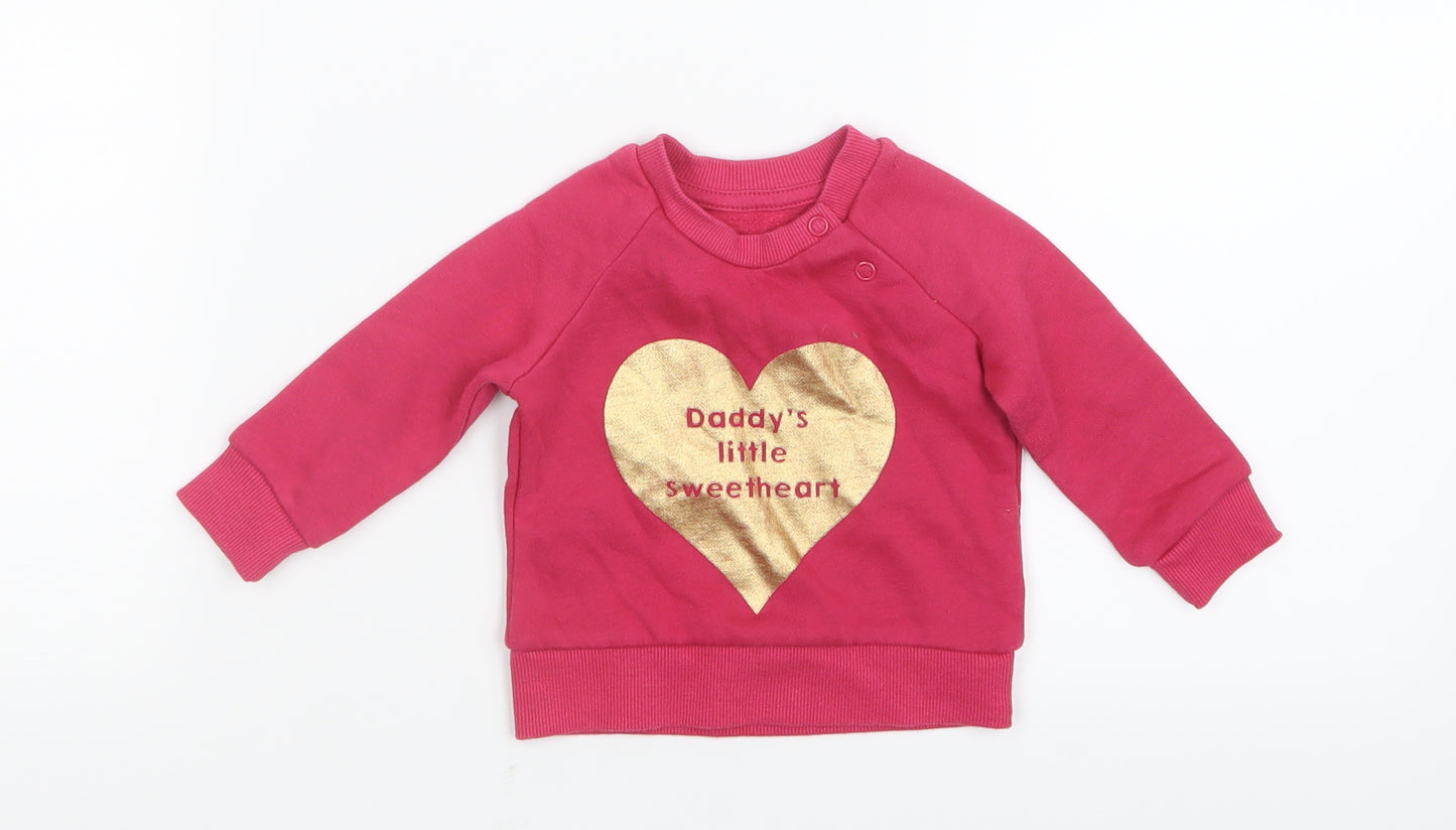 Primark Girls Pink   Pullover Jumper Size 0-3 Months