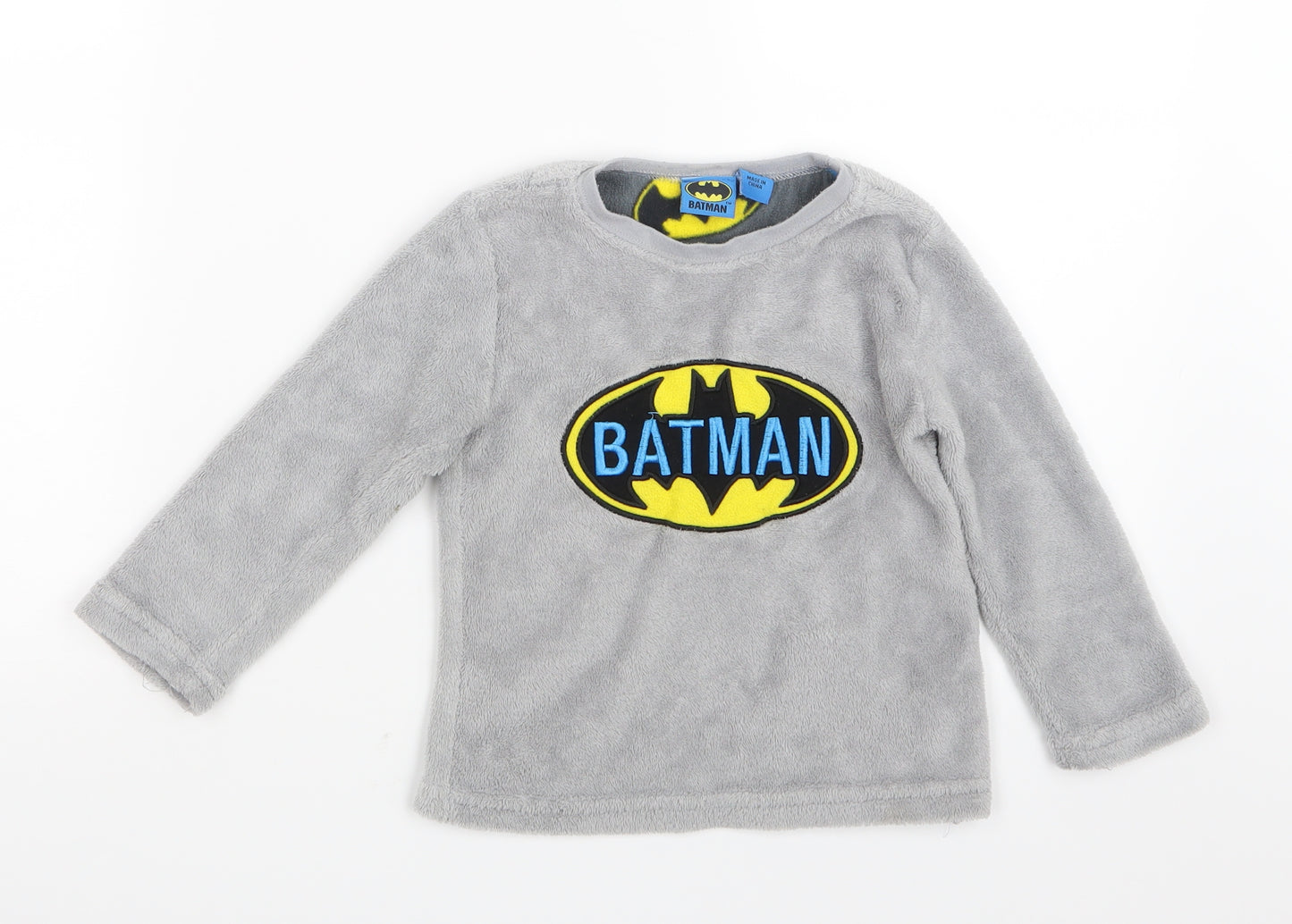Primark Boys Grey Geometric   Pyjama Top Size 3-4 Years  - Batman