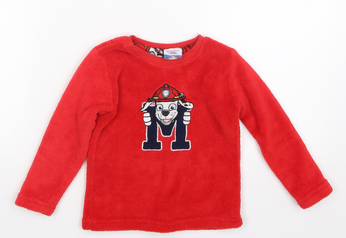 Primark Boys Red Geometric   Pyjama Top Size 3-4 Years  - Paw Patrol