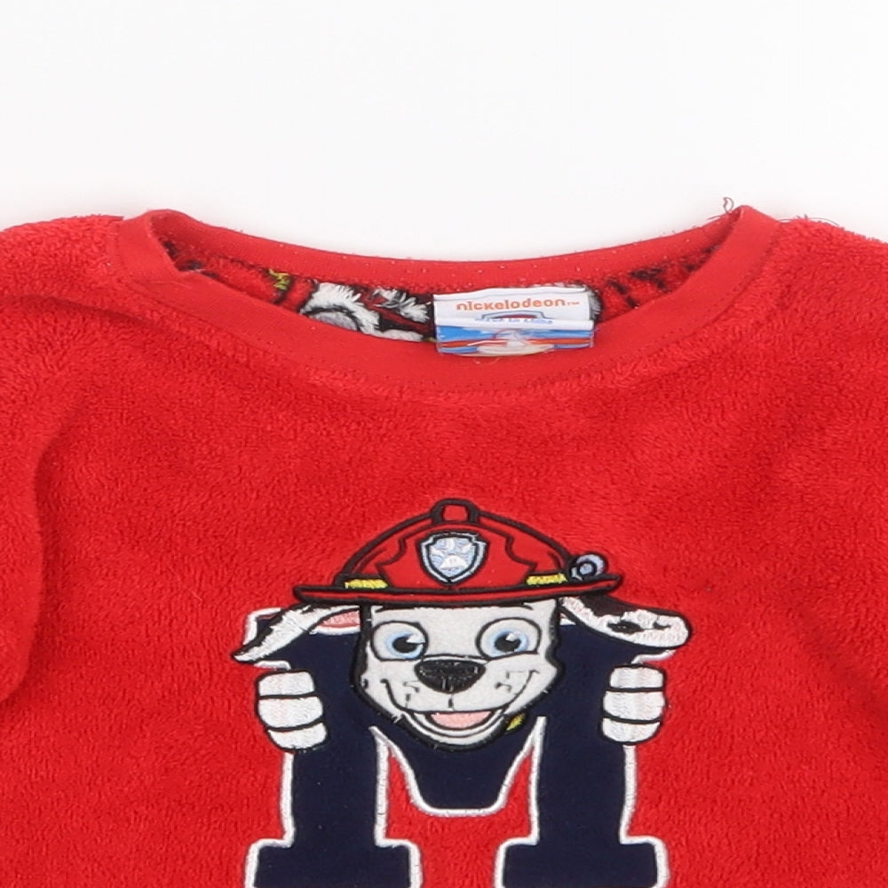 Primark Boys Red Geometric   Pyjama Top Size 3-4 Years  - Paw Patrol