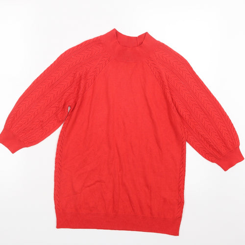 NEXT Womens Red  Knit Pullover Jumper Size 10