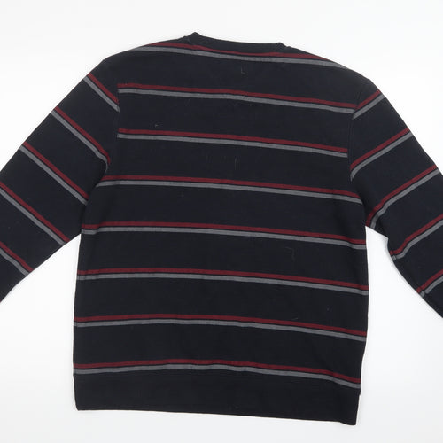 Lincoln Mens Red Striped Knit Pullover Jumper Size L