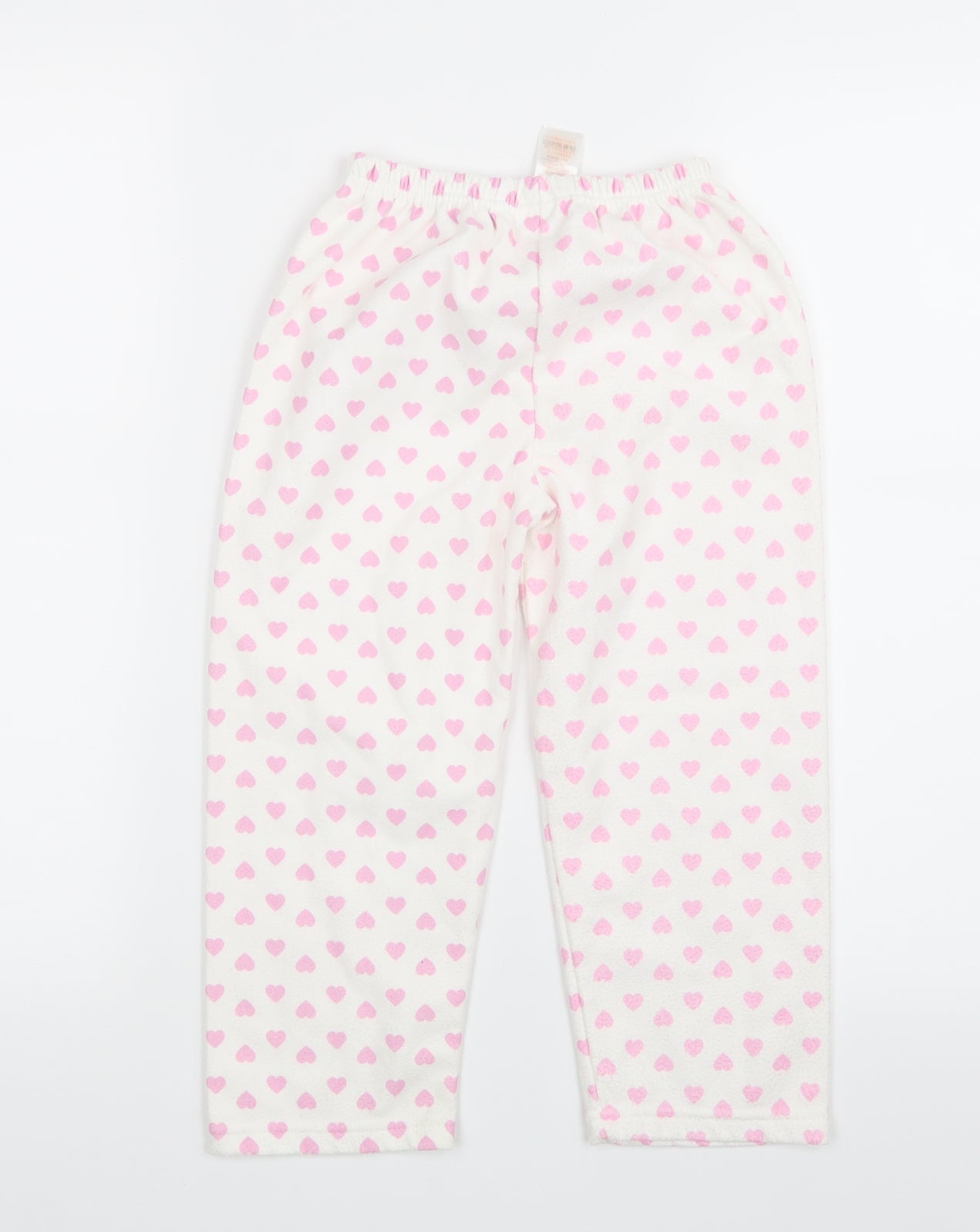 Primark Girls White Geometric  Capri Pyjama Pants Size 4-5 Years  - Heart Print