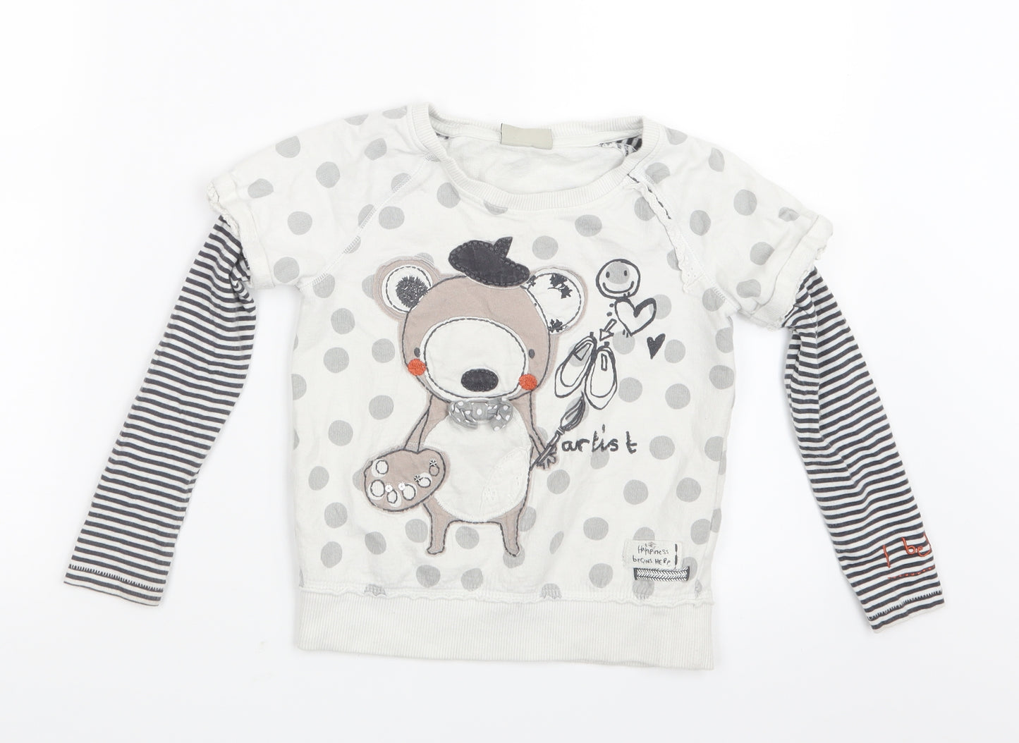 NEXT Girls White   Basic T-Shirt Size 5-6 Years