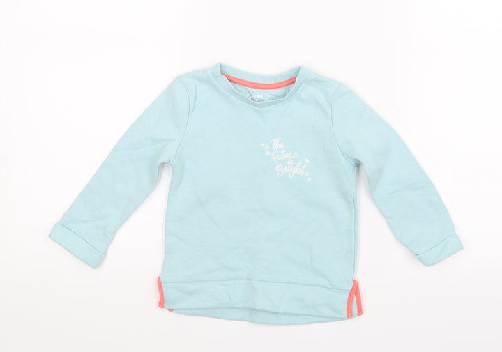 F&F Girls Green   Pullover Jumper Size 12-18 Months