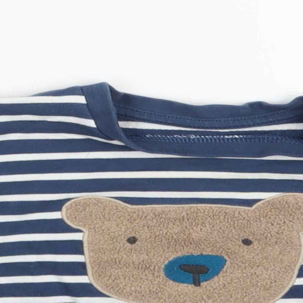 Marks and Spencer Boys Blue Striped  Pullover Jumper Size 3-6 Months