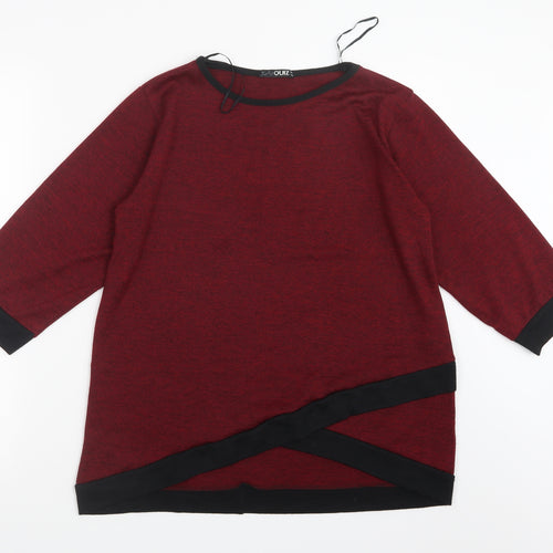 Quiz Womens Red  Knit Pullover Jumper Size 10