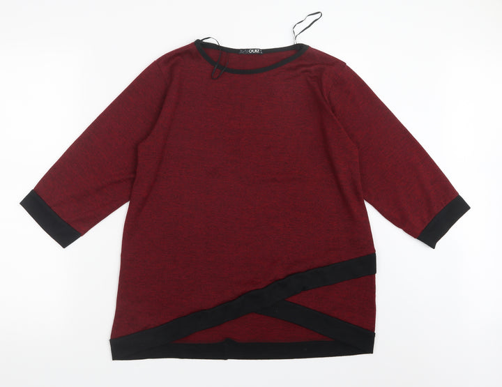 Quiz Womens Red Knit Pullover Jumper Size 10