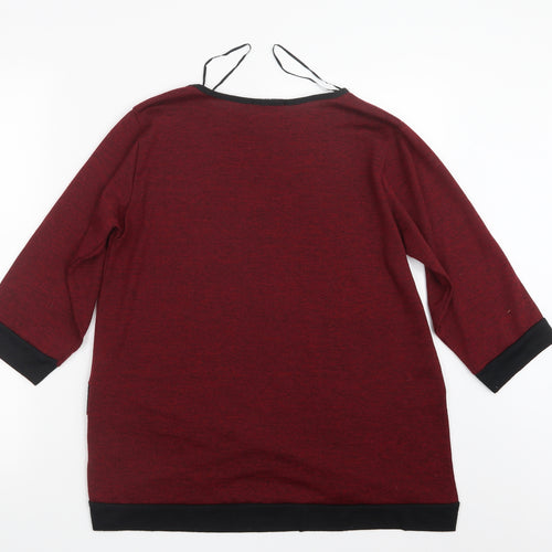 Quiz Womens Red  Knit Pullover Jumper Size 10
