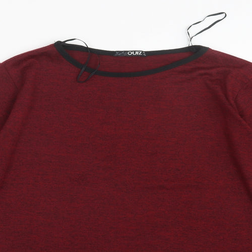 Quiz Womens Red  Knit Pullover Jumper Size 10