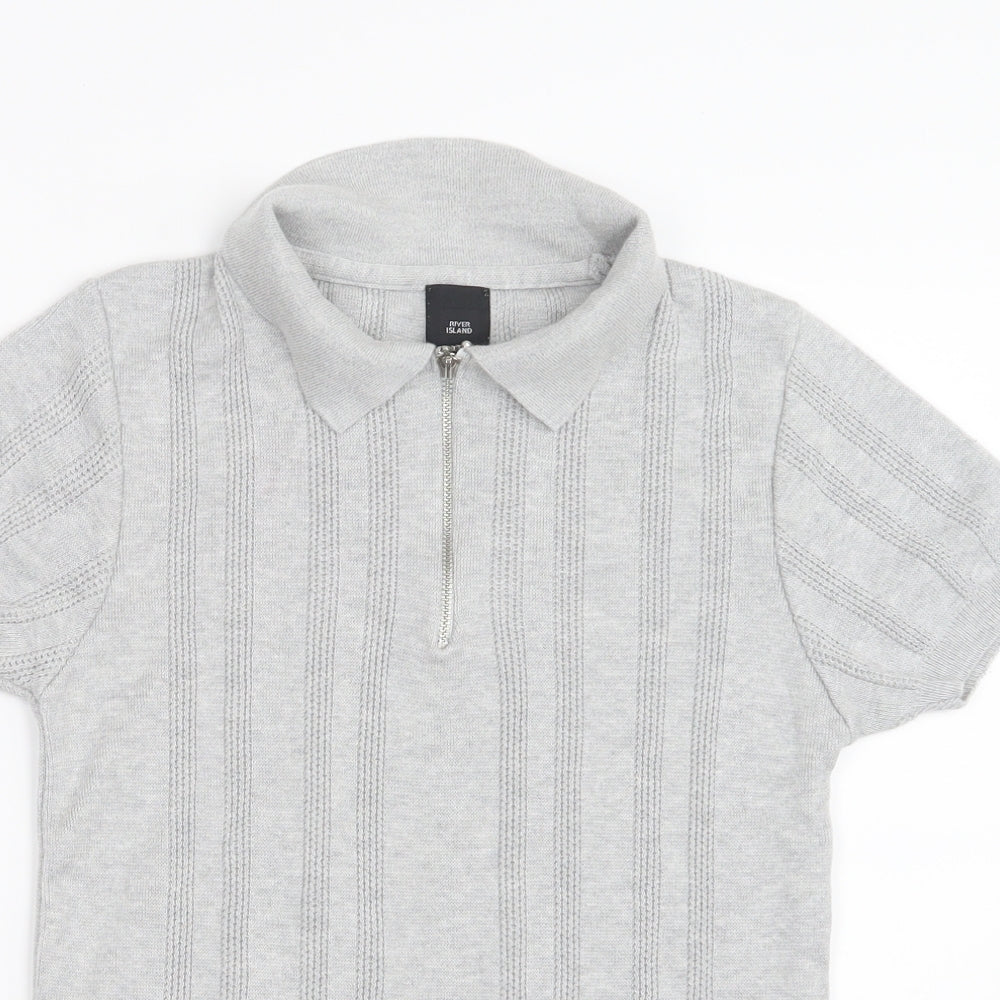 River Island Mens Grey    T-Shirt Size XS