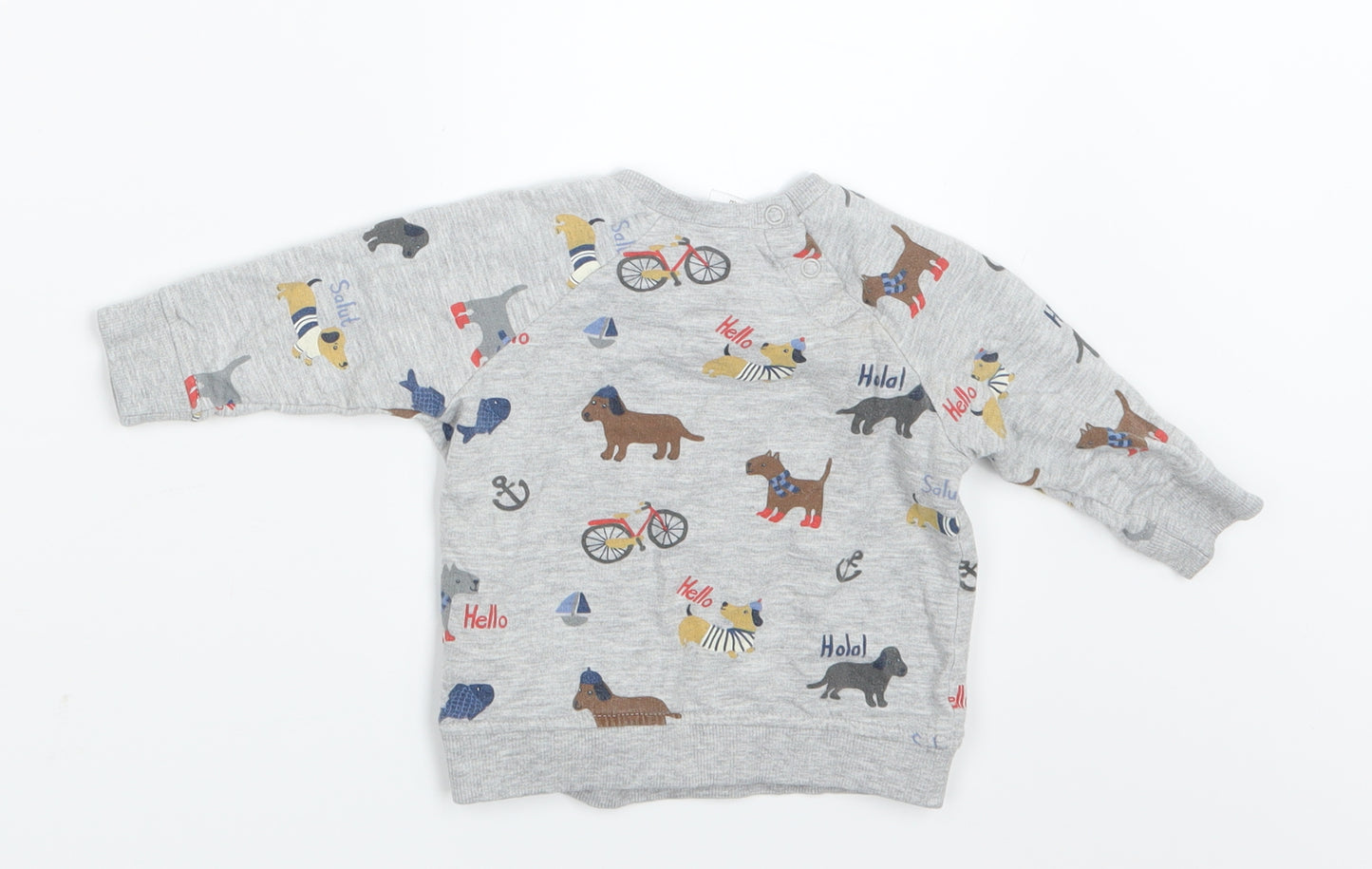 H&M Boys Grey Geometric  Pullover Jumper Size 3-6 Months