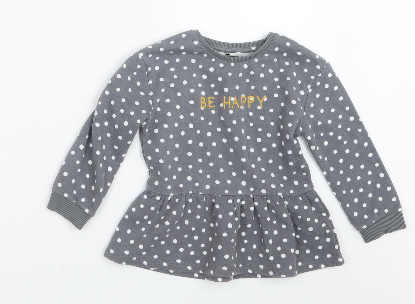 TU Girls Grey Spotted  Basic T-Shirt Size 3-4 Years