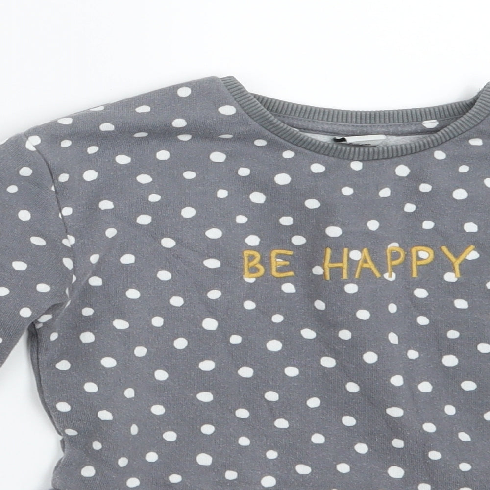 TU Girls Grey Spotted  Basic T-Shirt Size 3-4 Years