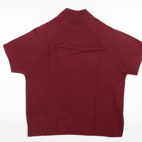 Marks and Spencer Womens Red  Knit Pullover Jumper Size 14