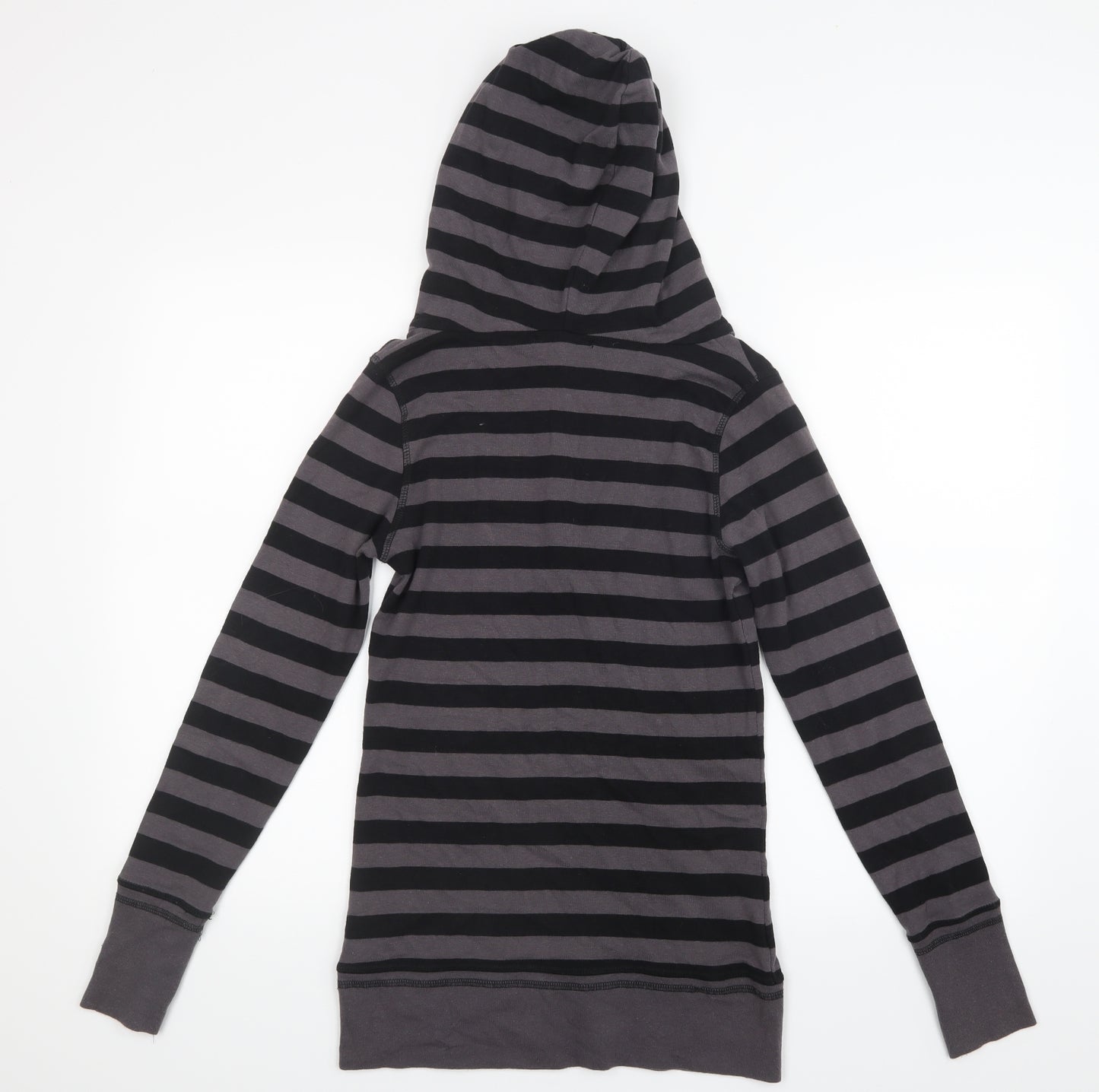 ELLE Womens Grey Striped  Basic T-Shirt Size 12