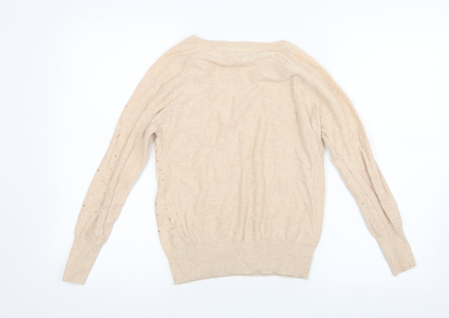 South Womens Beige  Knit Pullover Jumper Size 8