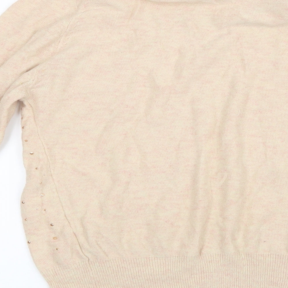 South Womens Beige  Knit Pullover Jumper Size 8