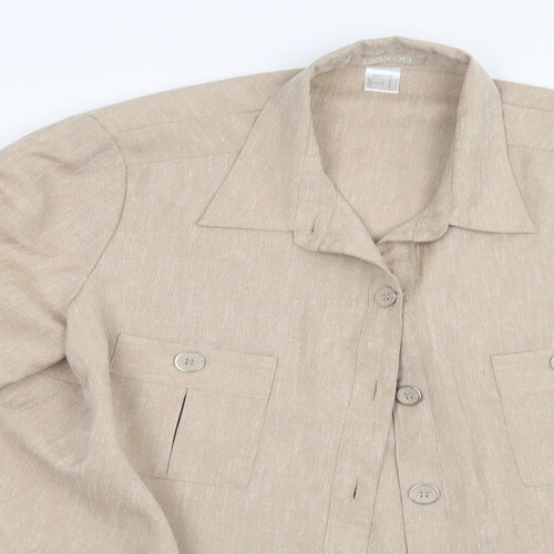 Daxon Womens Beige   Basic Button-Up Size 24