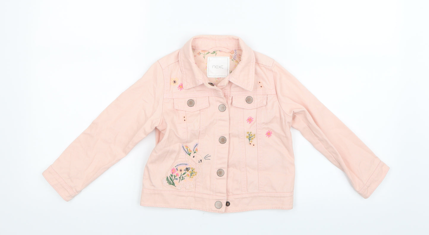 NEXT Girls Pink  Denim Jacket  Size 3-4 Years