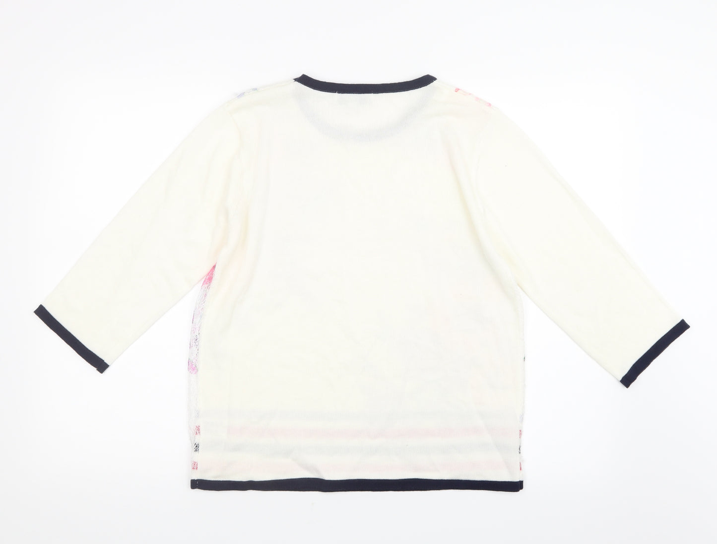 Mudflower Womens White  Knit Pullover Jumper Size S