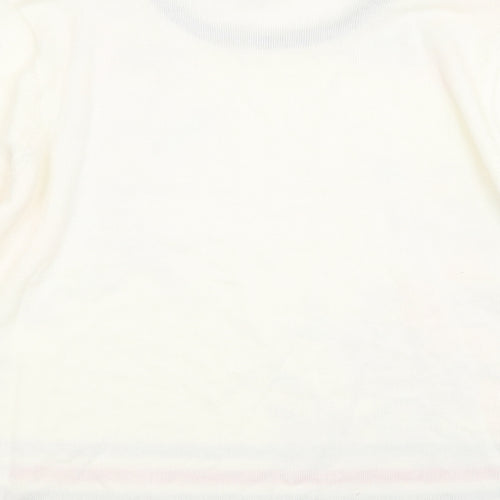 Mudflower Womens White  Knit Pullover Jumper Size S
