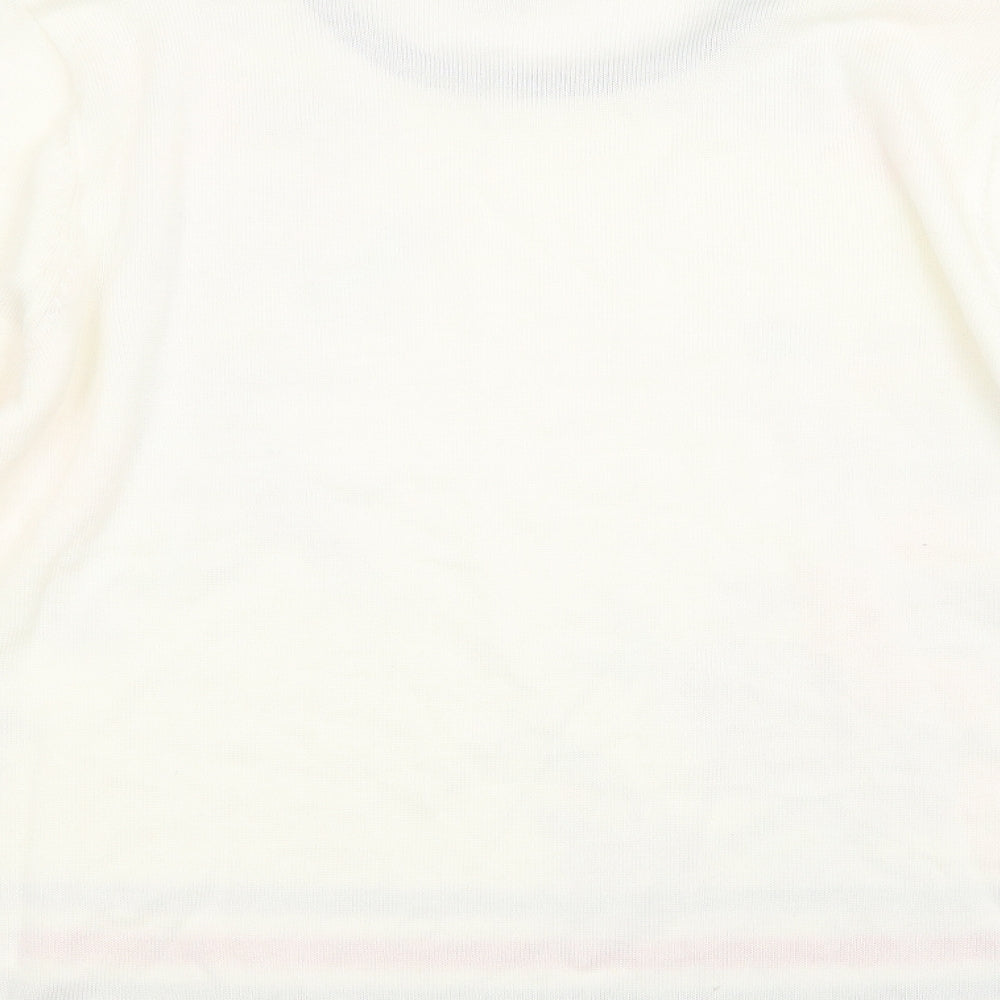 Mudflower Womens White  Knit Pullover Jumper Size S