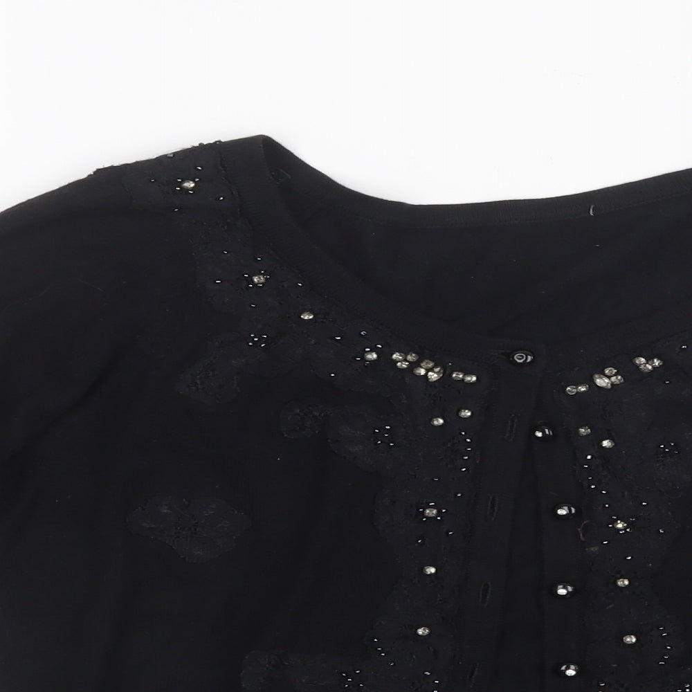 Matalan Womens Black  Knit Cardigan Jumper Size 8