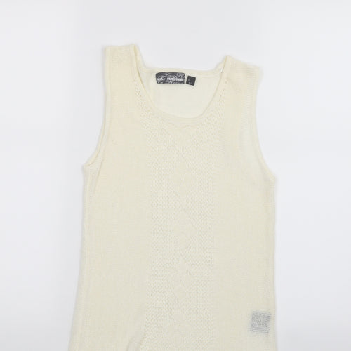 La Reine Womens Ivory  Knit Basic Tank Size M