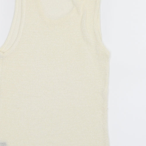 La Reine Womens Ivory  Knit Basic Tank Size M