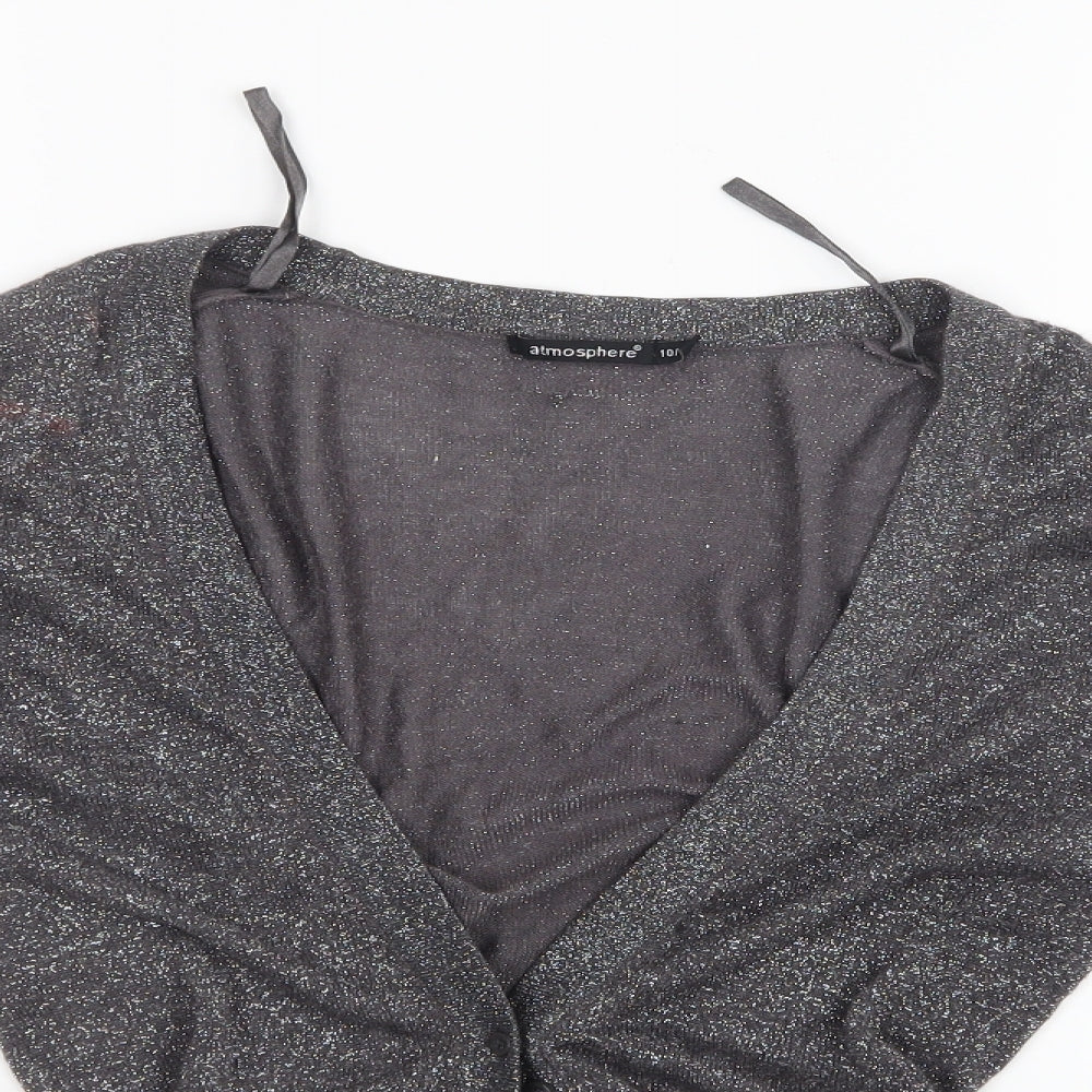 Atmosphere Womens Silver  Knit Cardigan Jumper Size 10