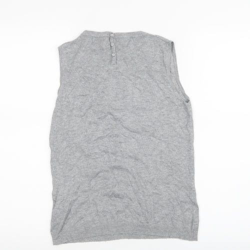 Zara Womens Grey  Knit Basic T-Shirt Size M