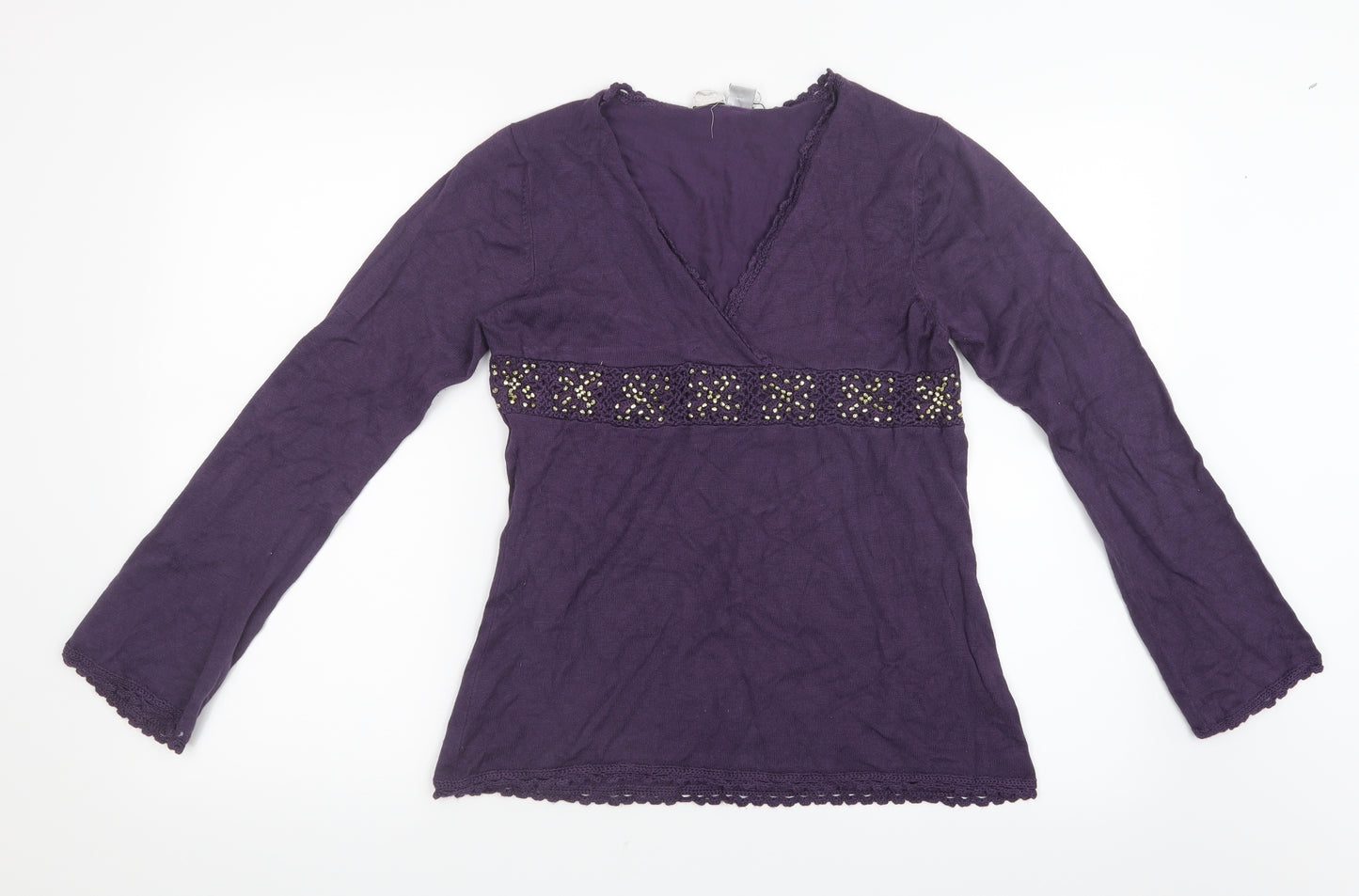 Preworn Womens Purple  Knit Pullover Jumper Size 12