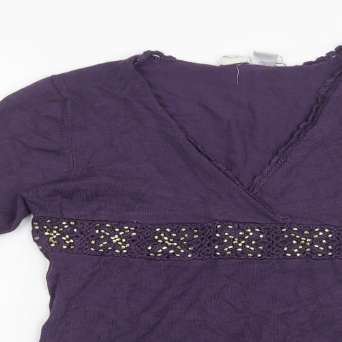 Preworn Womens Purple  Knit Pullover Jumper Size 12