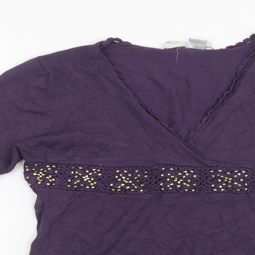 Preworn Womens Purple  Knit Pullover Jumper Size 12