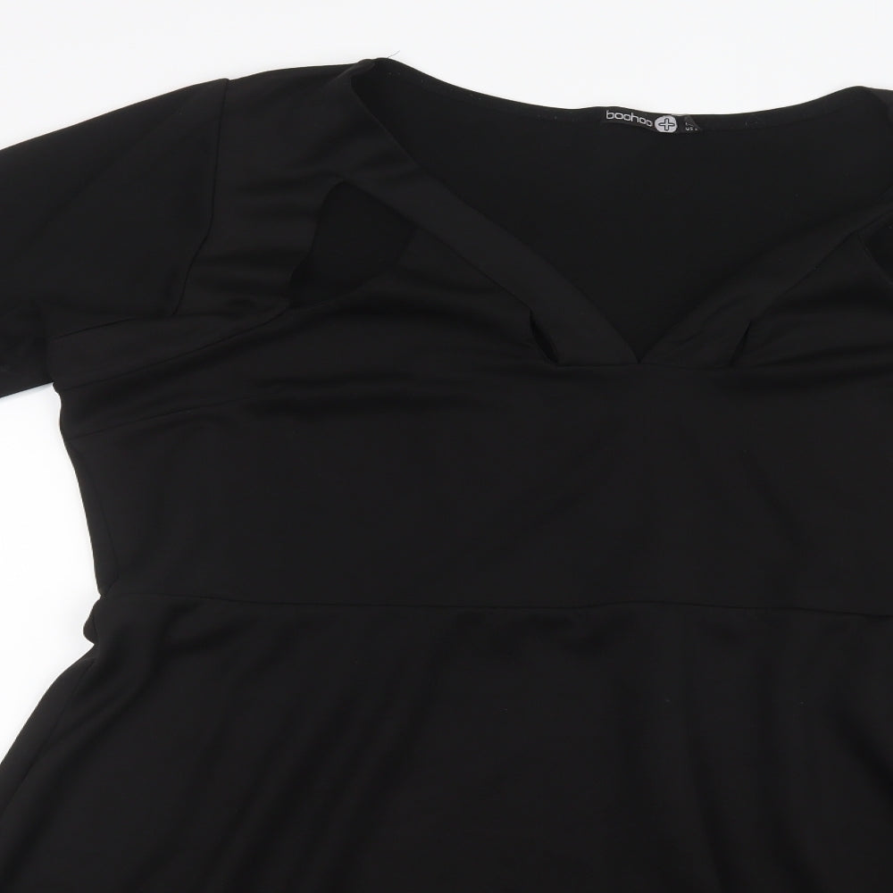 Boohoo Womens Black   Shirt Dress  Size 24
