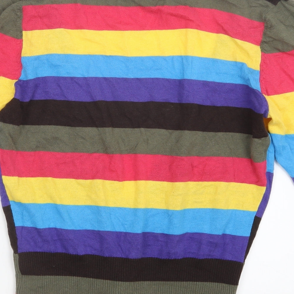 NEXT Womens Blue Striped Knit Cardigan Jumper Size 12