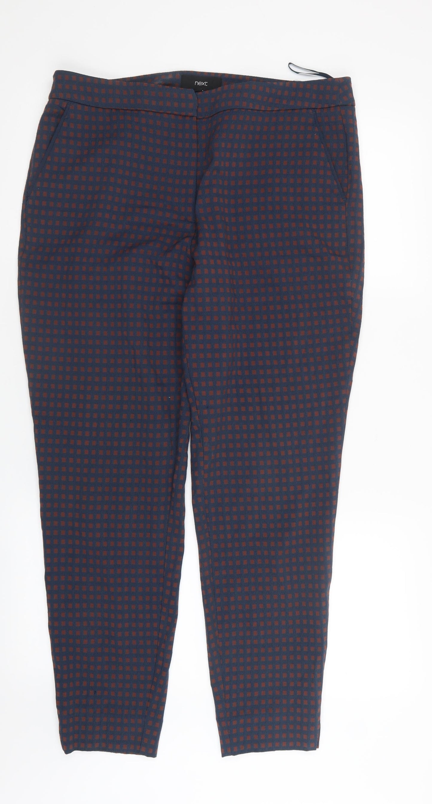 NEXT Womens Blue Geometric  Trousers  Size 14 L27.5 in