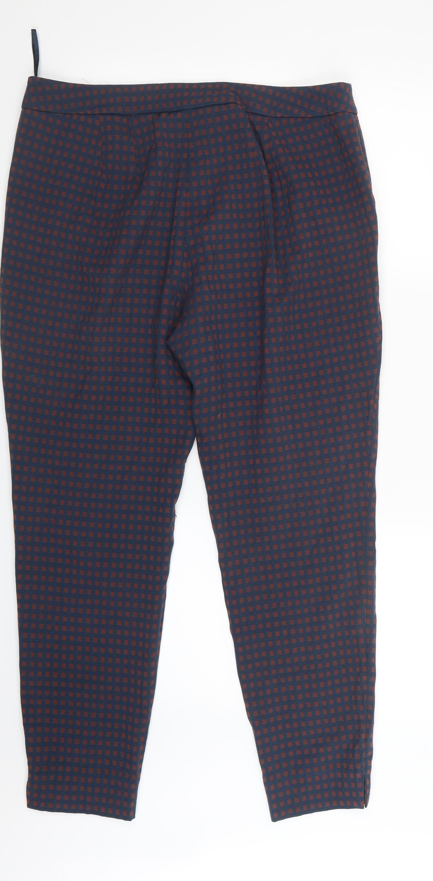 NEXT Womens Blue Geometric  Trousers  Size 14 L27.5 in