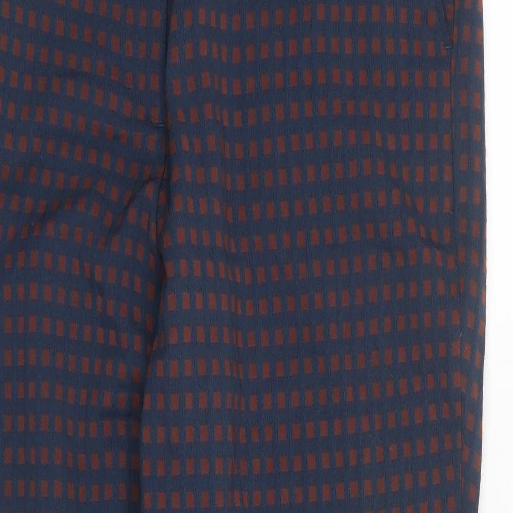 NEXT Womens Blue Geometric  Trousers  Size 14 L27.5 in