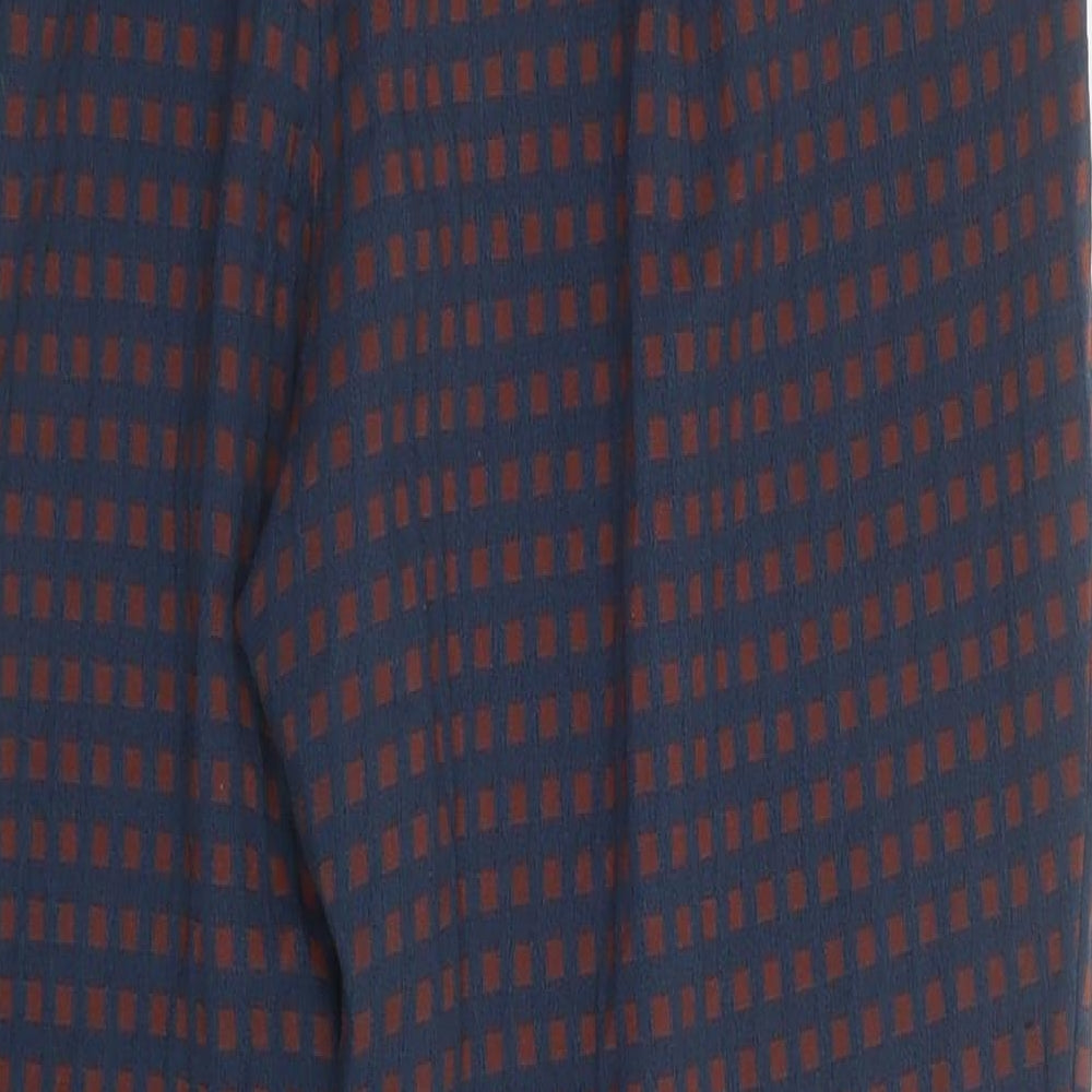 NEXT Womens Blue Geometric  Trousers  Size 14 L27.5 in